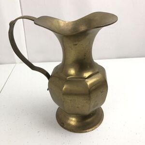 Solid Brass Pitcher Flower Vase Grecian Greek Style Vintage